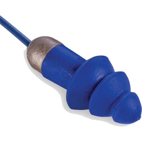 Bouchons d'oreille r&eacute;utilisables et d&eacute;tectable Rockets, Avec cordon, Taille unique, Vrac - &eacute;tui en plastique, NRR dB 27 Nassau Supply