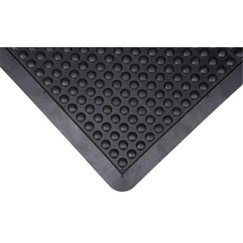 Tapis antifatigue en d&ocirc;me, &agrave; bulles, 2' x 3' x 1/2", Noir, Caoutchouc Nassau Supply