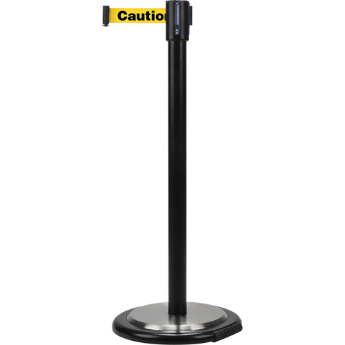 Free-Standing Crowd Control Barrier, Steel, 35" H, Yellow Tape, 7' Tape Length Nassau Supply