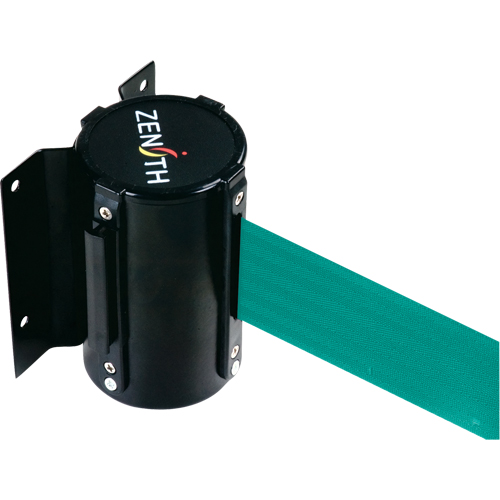 Barri&egrave;re &agrave; fixation murale, Acier, Fixation par vis, 7', Ruban Vert Nassau Supply