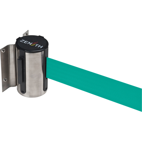 Barri&egrave;re &agrave; fixation murale, Acier, Fixation par vis, 7', Ruban Vert Nassau Supply
