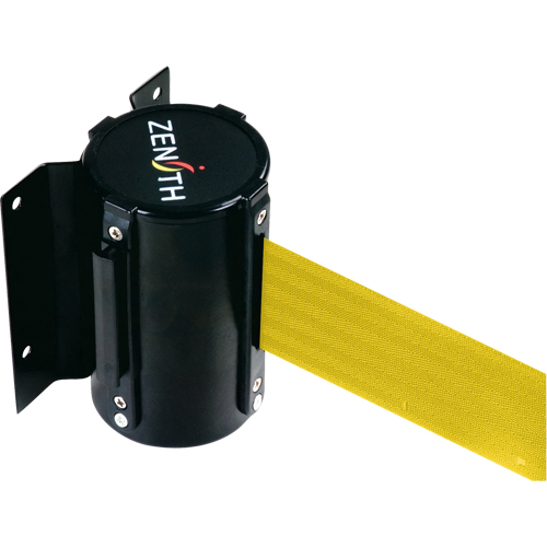 Wall Mount Barrier, Steel, Screw Mount, 12', Yellow Tape Nassau Supply