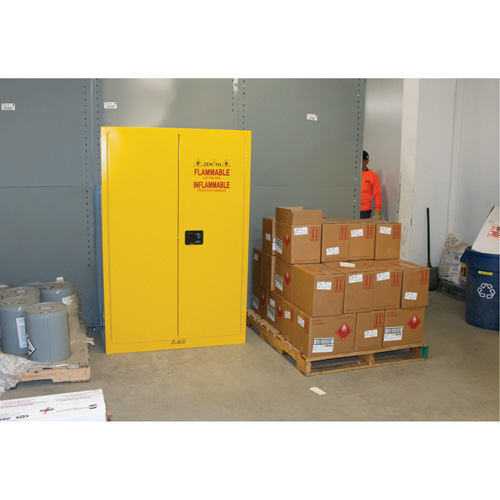 Flammable Storage Cabinet, 45 gal., 2 Door, 43" W x 65" H x 18" D Nassau Supply