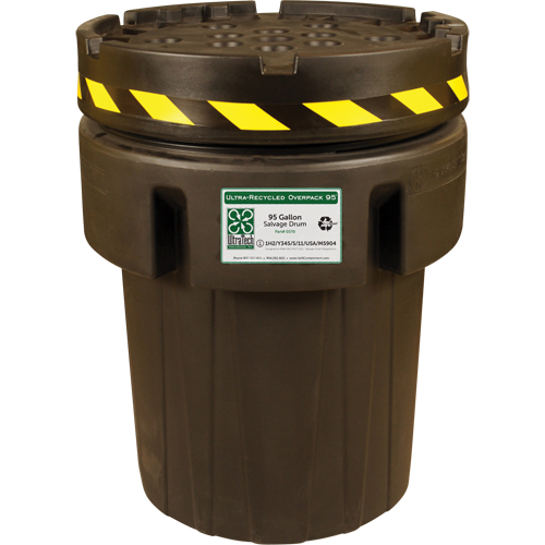 Ultra-Recycled Overpack&reg; Salvage Drum, 95 gal., Stationary Nassau Supply