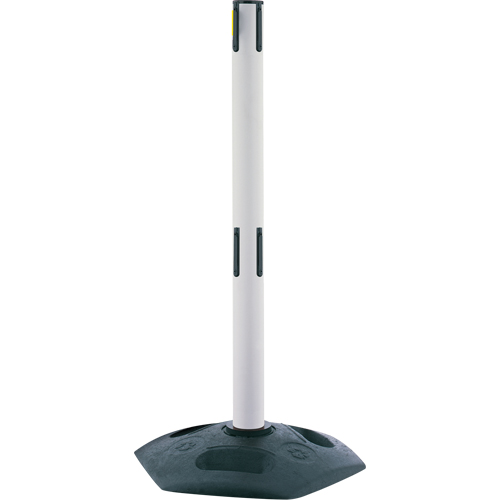 Poteau receveur robuste &agrave; ligne double, Hauteur de 38", Blanc Nassau Supply
