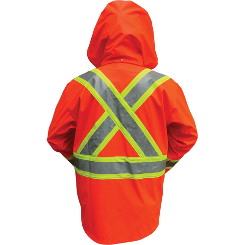 Vestes de s&eacute;curit&eacute; imperm&eacute;ables ignifuges haute visibilit&eacute; en polyur&eacute;thane, Petit, Orange haute visibilit&eacute; Nassau Supply