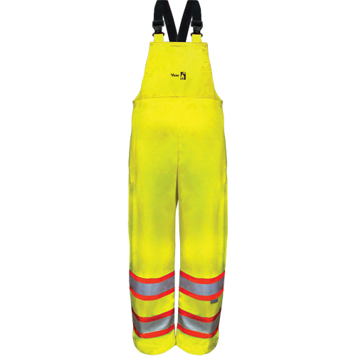 Hi-Vis FR/PU Safety Rain Bib Pants, Small, High Visibility Lime-Yellow Nassau Supply