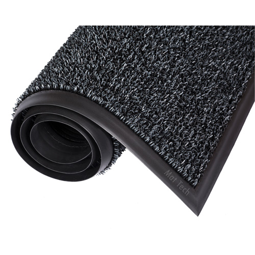 Astro-Plus Mat, Polyethylene, Scraper Type, Textured Pattern, 3-3/10' x 4', Charcoal Nassau Supply