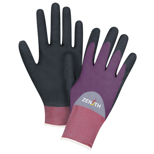 ZX-2 Premium Coated Gloves, 8/Medium, Nitrile/Foam Nitrile Coating, 18 Gauge, Nylon Shell Nassau Supply