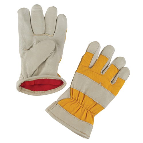 Premium Winter-Lined Work Gloves, Medium, Grain Pigskin Palm, Foam Fleece Inner Lining Nassau Supply