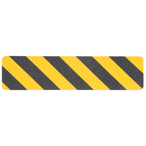 Ruban antid&eacute;rapant de premi&egrave;re qualit&eacute;, 6" x 24", Noir & jaune Nassau Supply