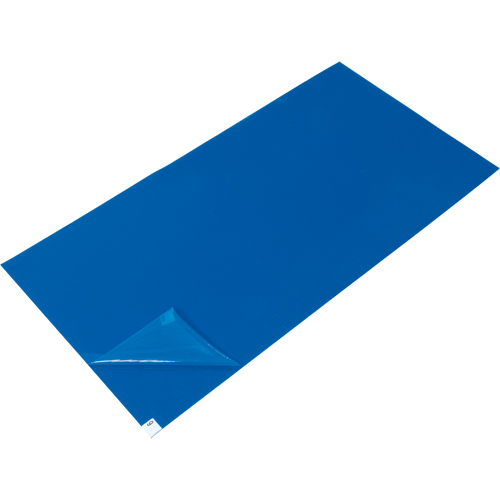 Tapis pelables de rechange pour salle blanche, &eacute;paisseur 1,57 mils, 2' la, 3-3/4' lo x Bleu Nassau Supply