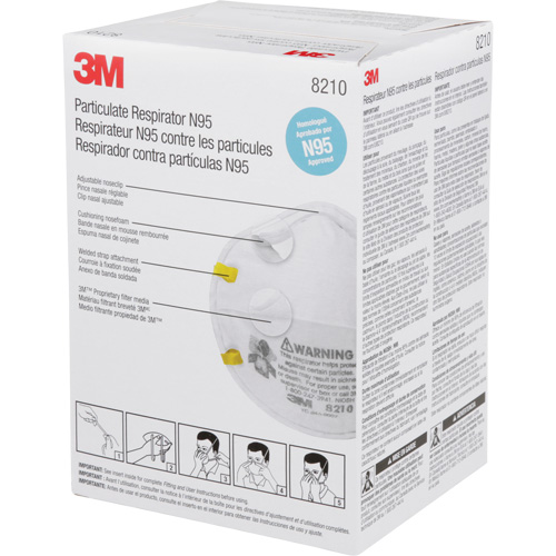 Respirateurs contre les particules 8210, N95, Certifi&eacute; NIOSH Nassau Supply