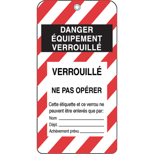 Lockout Tags, Plastic, 3" W x 5-3/4" H, French Nassau Supply
