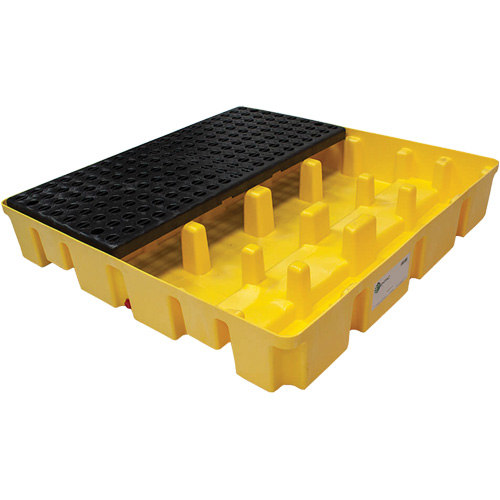 Poly-Slim-Line Spill Pallet without Drain, 66 US gal. Spill Capacity, 49" x 49" x 8.75" Nassau Supply