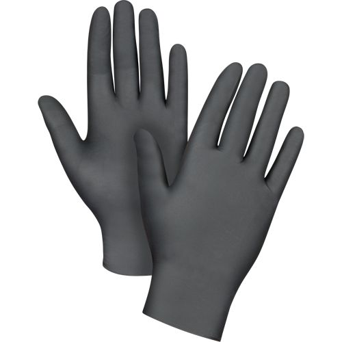 Medical Grade Disposable Gloves, Small, Nitrile, 6-mil, Powder-Free, Black, Class 2 Nassau Supply