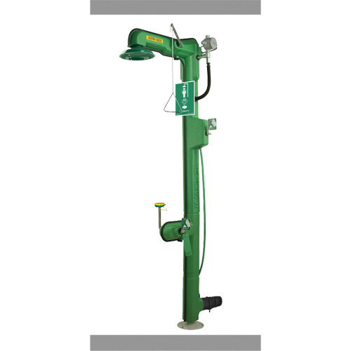 Heat-Traced Combination Emergency Shower & Eye/Face Wash Station, Wall-Mount Nassau Supply