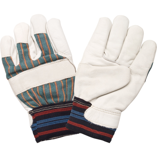 Abrasion-Resistant Winter-Lined Work Gloves, Large, Grain Cowhide Palm, Cotton Fleece Inner Lining Nassau Supply