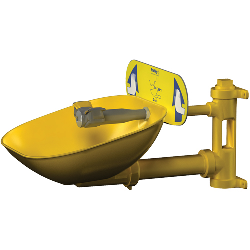 Halo Eyewash Stations, Wall-Mount Installation, Plastic Bowl Nassau Supply
