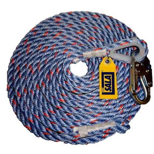 DBI-SALA&reg; Rope Lifeline with Snap Hook, Polyester/Polypropylene Nassau Supply