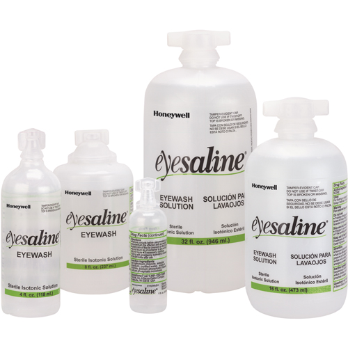 Saline Eyewash Bottles, Full Bottle, 16 oz. Nassau Supply