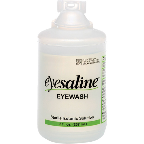 Saline Eyewash Bottles, Full Bottle, 8 oz. Nassau Supply