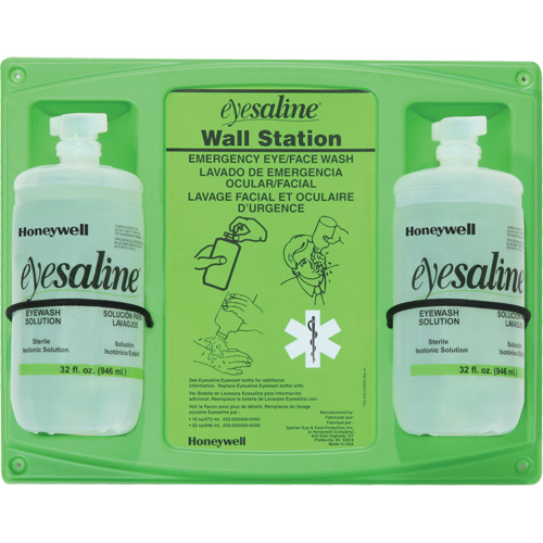 Saline Eyewash Wall Station, Double Nassau Supply