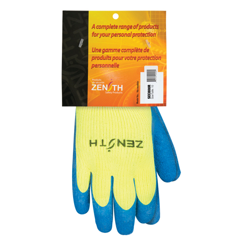 High Visibility Coated Gloves, 10, Rubber Latex Coating, 7 Gauge, Acrylic Shell Nassau Supply