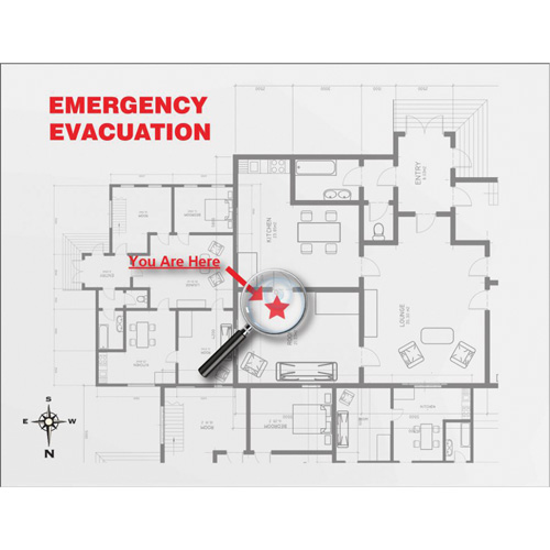 Evacuation Map Holder Clear Insert Nassau Supply