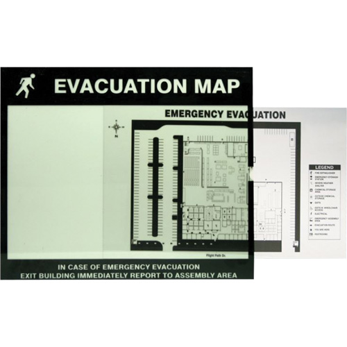 Evacuation Map Holder Clear Insert Nassau Supply
