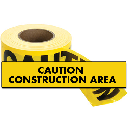 Standard Barricade Tape, English, 3" W x 1000' L, 2 mils, Black on Yellow Nassau Supply