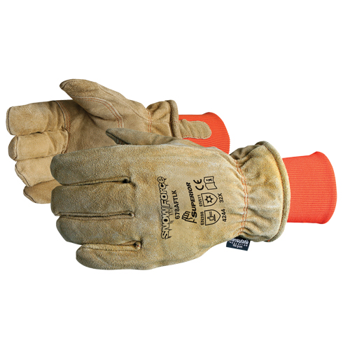 Gant brun SnowForce pour temp&eacute;ratures froides, Taille unique, Paume en Cuir fleur de vache, Doublure en Thinsulate Nassau Supply
