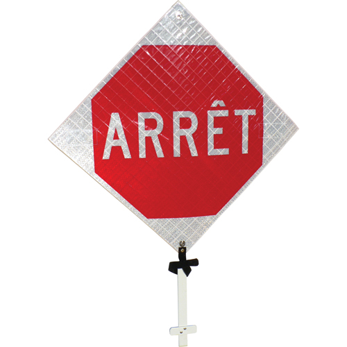 Enseigne sur poteau  Arr&ecirc;t , 24" x 24", Aluminium, Français Nassau Supply