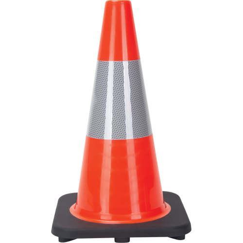 Traffic Cone, 18", Orange, 6" Reflective Collar(s) Nassau Supply