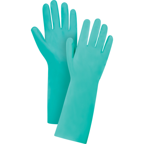 Gants r&eacute;sistants aux produits chimiques &agrave; prise en losange, Taille 8, 13" lo, Nitrile, 22 mils Nassau Supply