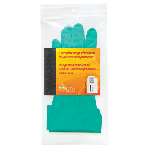 Gants r&eacute;sistants aux produits chimiques &agrave; prise en losange, Taille 9, 13" lo, Nitrile, Doublure en Ouat&eacute;e, 13 mils Nassau Supply