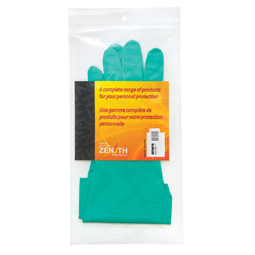 Gants r&eacute;sistants aux produits chimiques &agrave; prise en losange, Taille 2T-Grand, 13" lo, Nitrile, Doublure en Ouat&eacute;e, 13 mils Nassau Supply