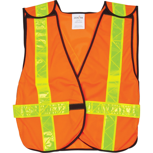 Standard-Duty Safety Vest, High Visibility Orange, 2X-Large, Polyester Nassau Supply