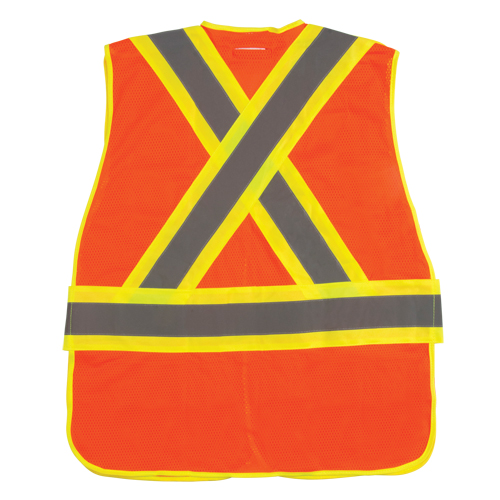 Flame-Resistant Surveyor Vest, High Visibility Orange, Medium, Polyester Nassau Supply