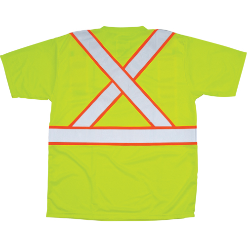 T-shirt conforme &agrave; la CSA, Polyester, Grand, Jaune lime haute visibilit&eacute; Nassau Supply