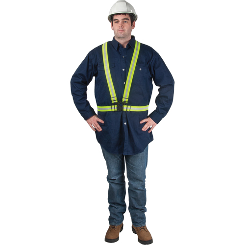 Standard-Duty Safety Harness, High Visibility Lime-Yellow, Silver Reflective Colour, Medium Nassau Supply