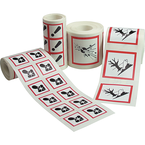 GHS Pictogram Labels, Paper, Roll, 4" L x 4" W Nassau Supply