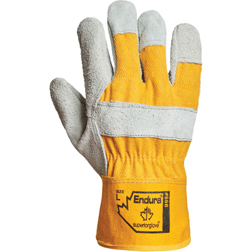 Gants d'ajusteur Endura, Grand, Paume en Cuir refendu, Doublure en Coton Nassau Supply