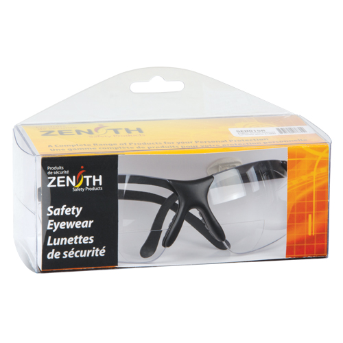 Lunettes de s&eacute;curit&eacute; s&eacute;rie Z1800 avec verres de lecture, Anti-&eacute;gratignures, Transparent, Dioptrie 2,0 Nassau Supply