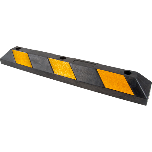 Butoir pour espace de stationnement, Caoutchouc, 3' l, Noir/Jaune Nassau Supply