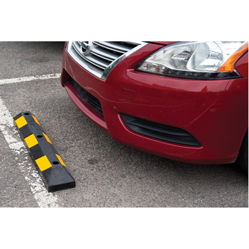 Butoir pour espace de stationnement, Caoutchouc, 3' l, Noir/Jaune Nassau Supply