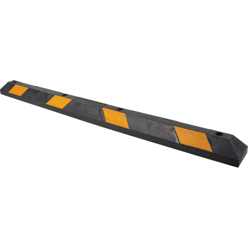 Butoir pour espace de stationnement, Caoutchouc, 6' l, Noir/Jaune Nassau Supply