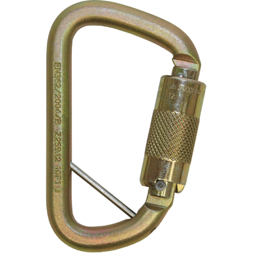 Rollgliss Technical Rescue Offset D Fall Arrest Carabiner, Steel, 3600 lbs Capacity Nassau Supply