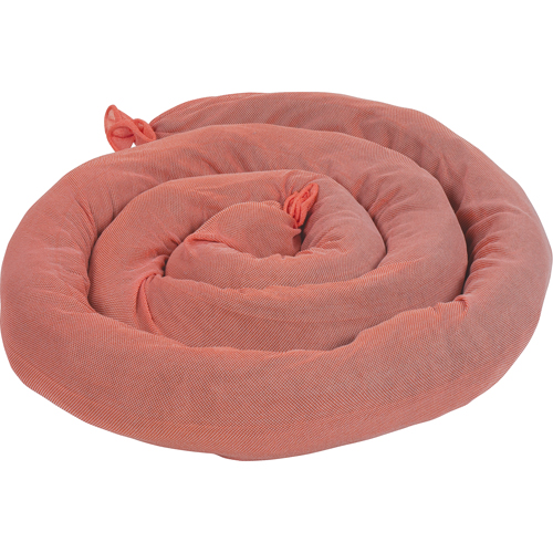 Remblais tubulaires absorbants, Mati&egrave;res dangereuses, Absorption 50 gal., 3" la x 8' lo, Pqt de 15 Nassau Supply