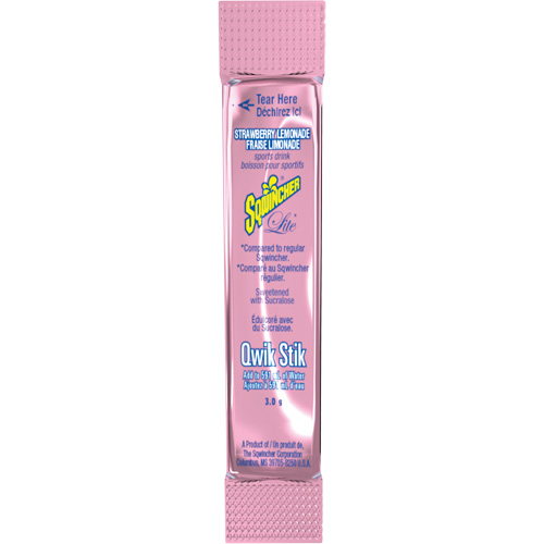 Sqwincher&reg; Boisson de r&eacute;hydratation ZERO Qwik Stik, Emballage-portion, Limonade aux fraises Nassau Supply